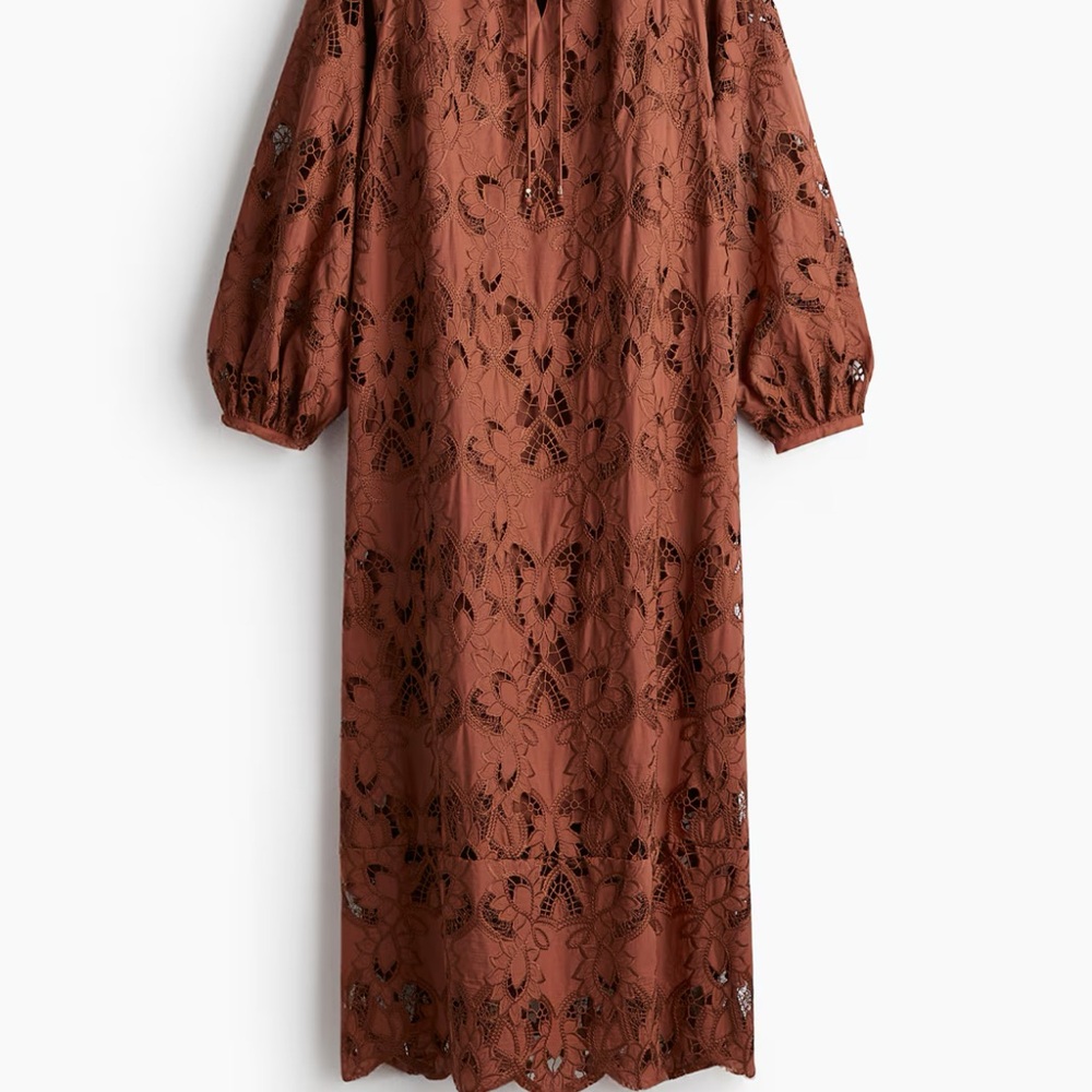 Elegant Brown Lace Dress